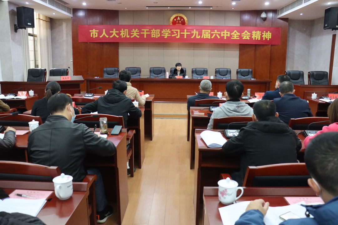 汨罗市人大常委会机关传达学习党的十九届六中全会精神