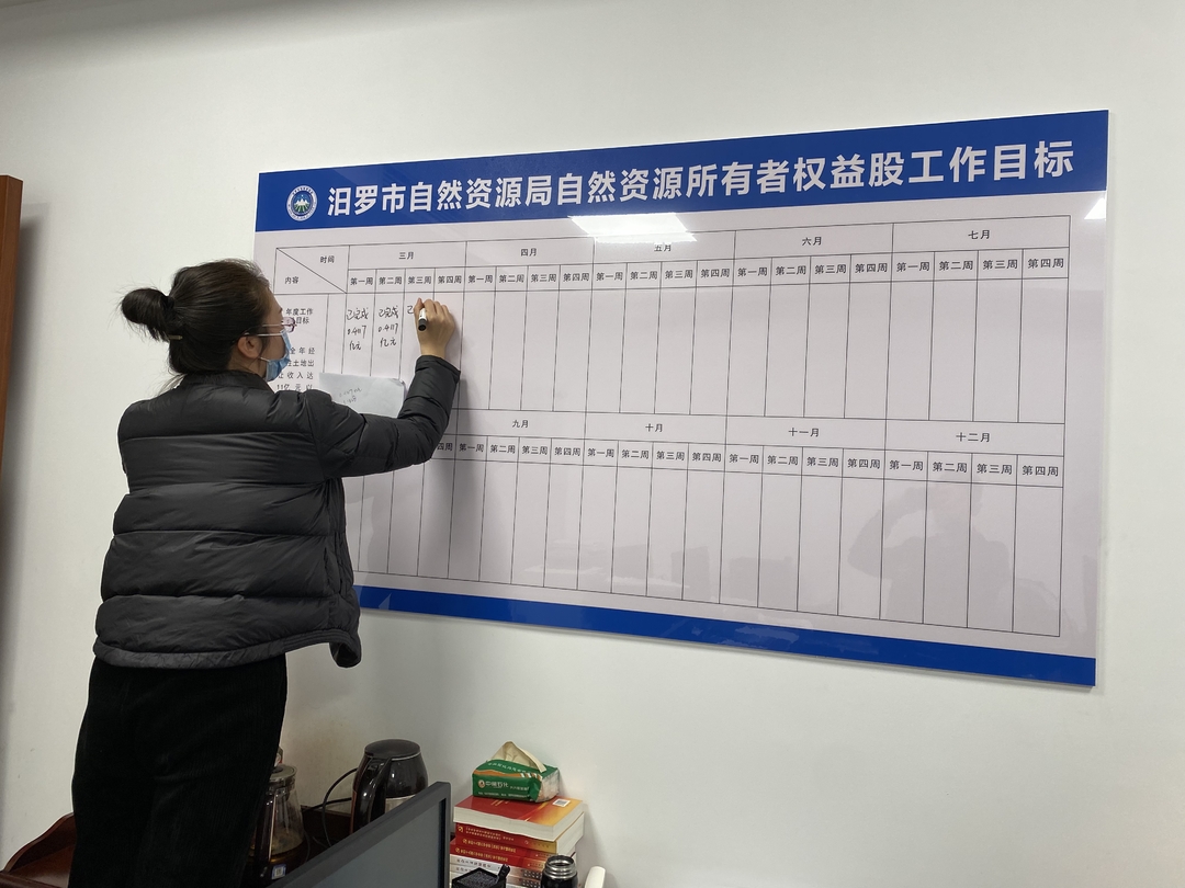 汨罗市自然资源局“挂图作战”推进全年重点工作落实
