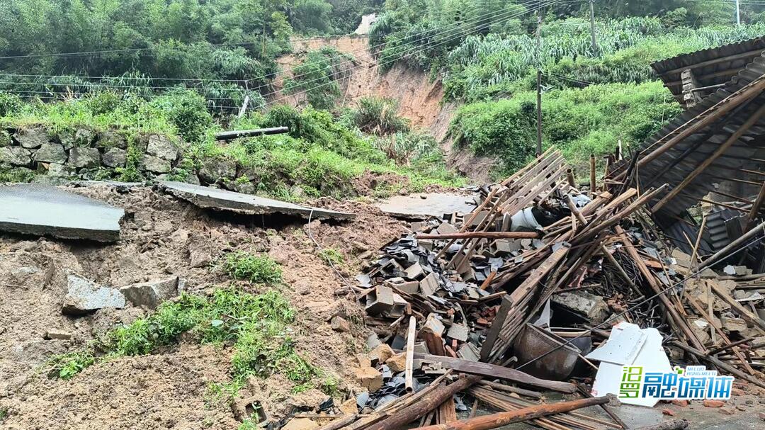 直击防汛一线丨弼时镇白鹤洞村出现一处山体滑坡 人员提前转移无伤亡