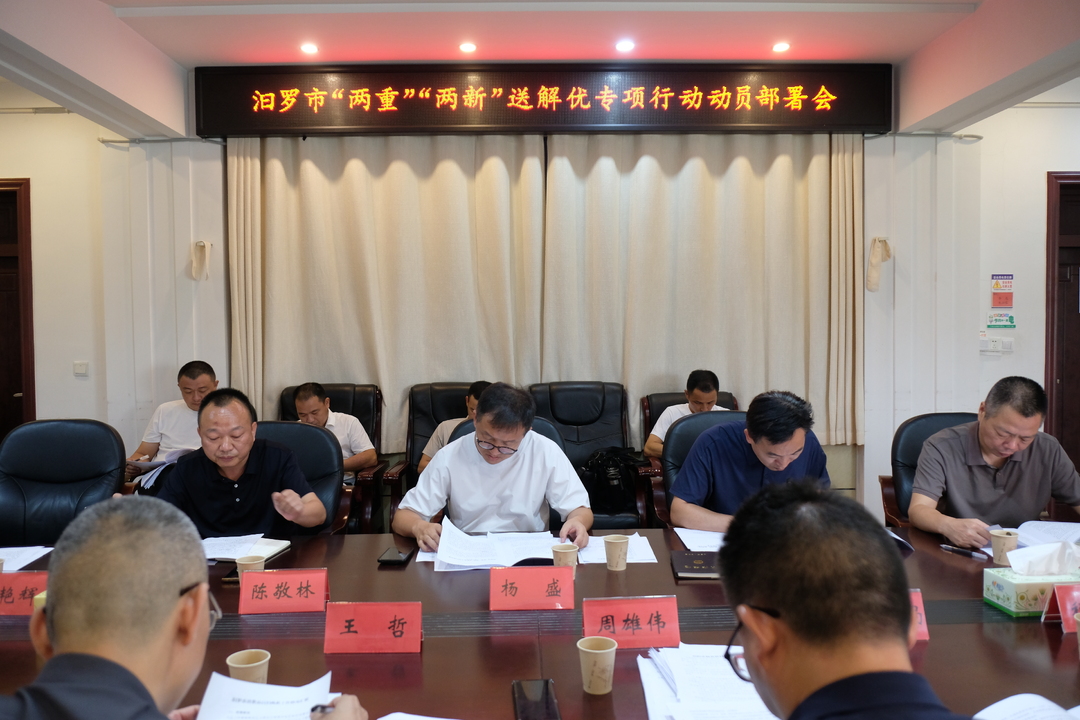 汨罗召开“两重”“两新”送解优专项行动动员部署会