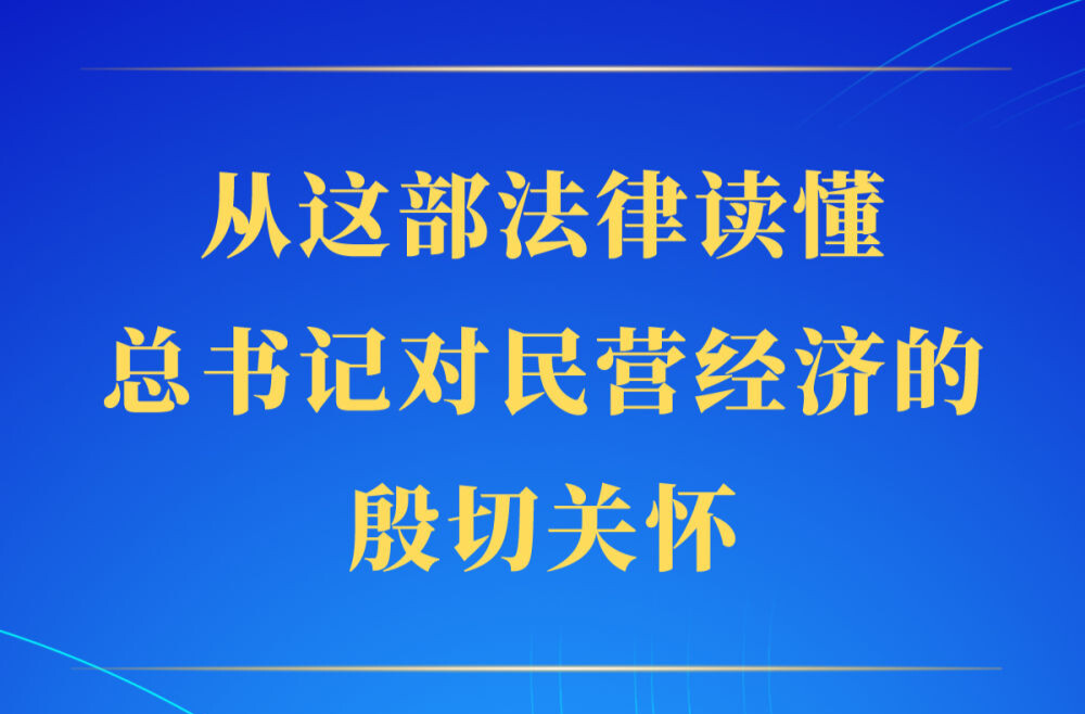 第一观察丨从这部法律读懂总书记对民营经济的殷切关怀