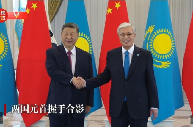 独家视频丨习近平抵达总统府 托卡耶夫迎接