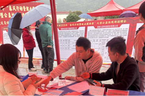 川山坪镇：招聘会开到家门口，“春风送岗”人气旺