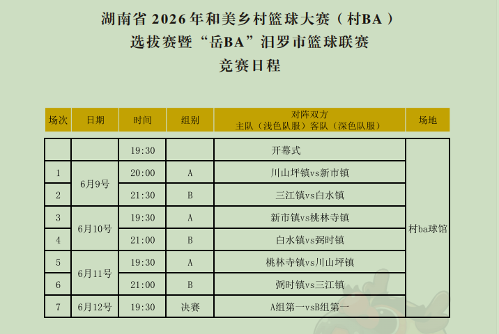 明晚开战！6支乡镇劲旅齐聚汨罗，争夺省“村BA”总决赛入场券