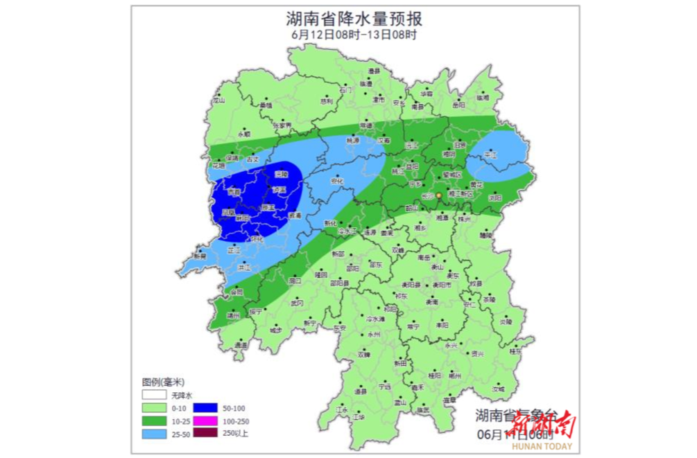汛情提醒，湘中湘南有持续性降雨，局地大暴雨
