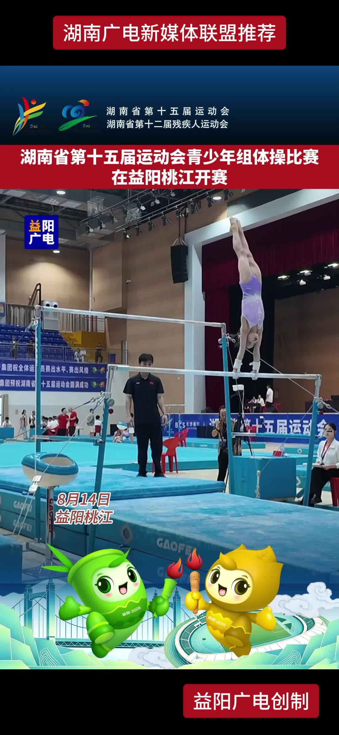 湖南省第十五届运动会青少年组体操比赛在益阳桃江开赛