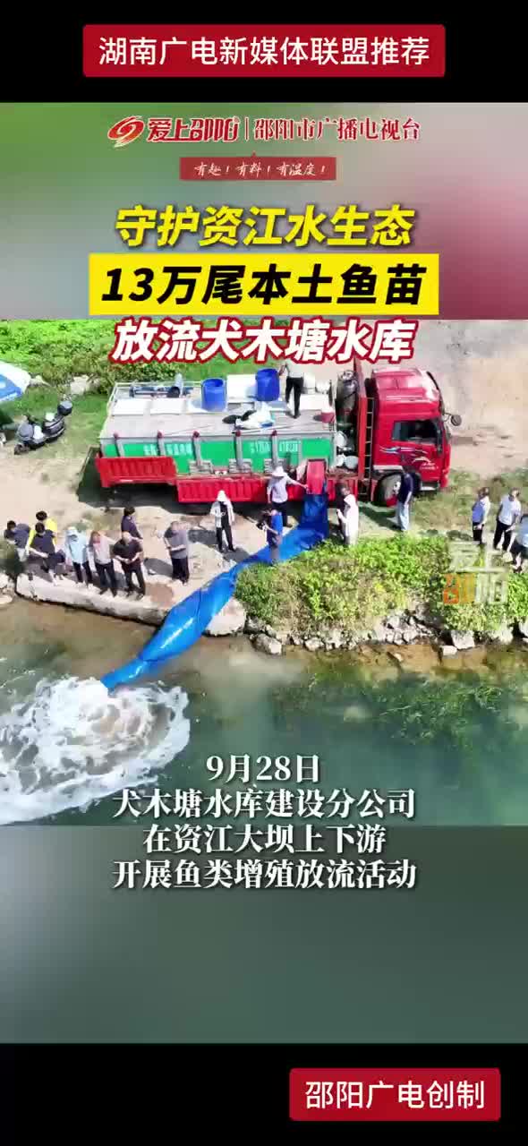 守护资江水生态 13万尾本土鱼苗 放流犬木塘水库