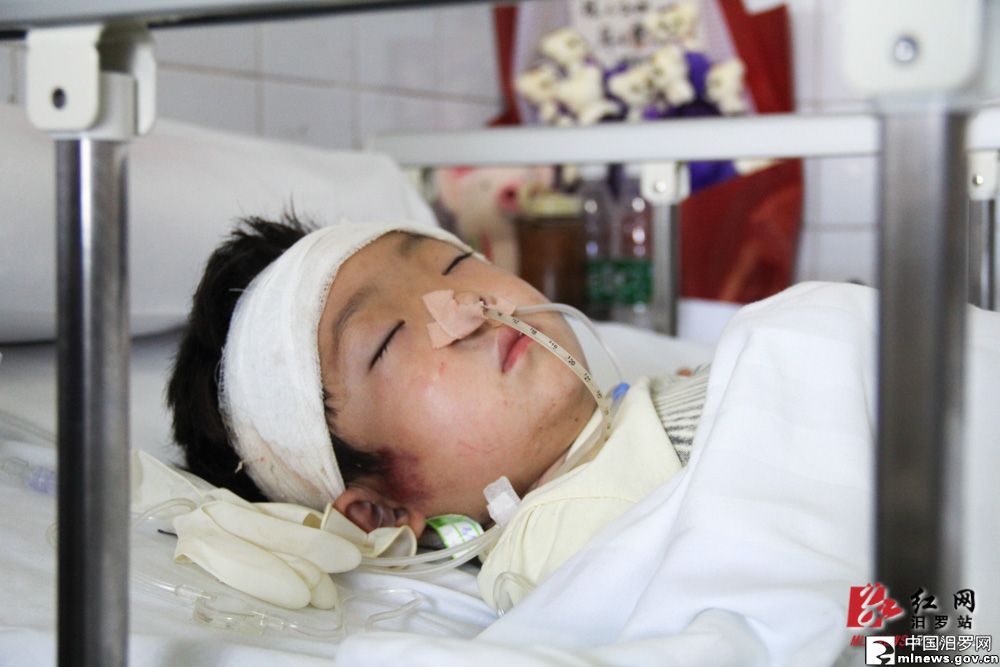 没妈男童被卷入摩托车底生命垂危 市民爱心接力募善款